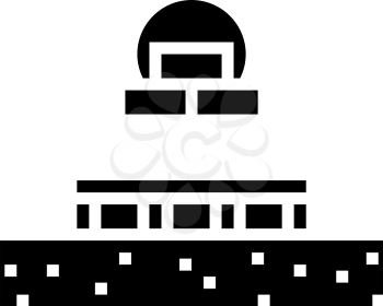 columnar foundation glyph icon vector. columnar foundation sign. isolated contour symbol black illustration