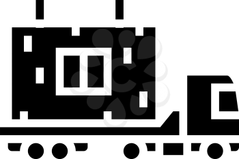 transportation house counstruction glyph icon vector. transportation house counstruction sign. isolated contour symbol black illustration