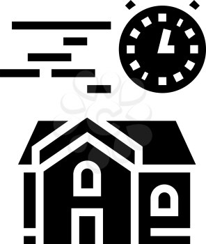 fast building house glyph icon vector. fast building house sign. isolated contour symbol black illustration