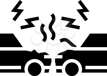 cars accident glyph icon vector. cars accident sign. isolated contour symbol black illustration