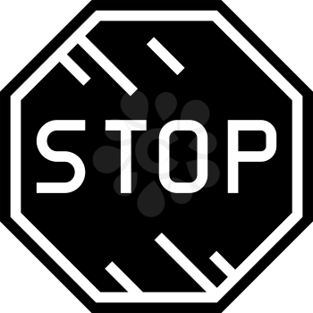 stop road sign glyph icon vector. stop road sign sign. isolated contour symbol black illustration