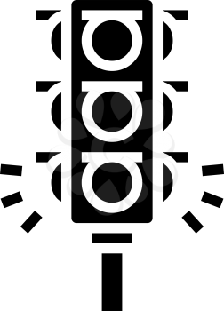 traffic light glyph icon vector. traffic light sign. isolated contour symbol black illustration