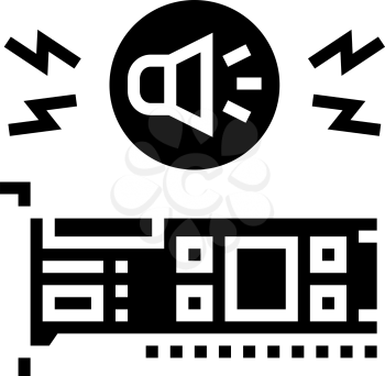 audio card computer component glyph icon vector. audio card computer component sign. isolated contour symbol black illustration