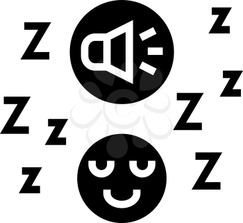 music for sleep glyph icon vector. music for sleep sign. isolated contour symbol black illustration