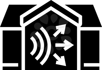 house acoustic glyph icon vector. house acoustic sign. isolated contour symbol black illustration