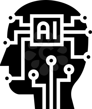 artificial intelligence technology glyph icon vector. artificial intelligence technology sign. isolated contour symbol black illustration