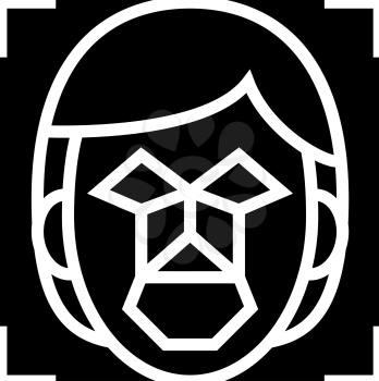 face recognition points and structure glyph icon vector. face recognition points and structure sign. isolated contour symbol black illustration