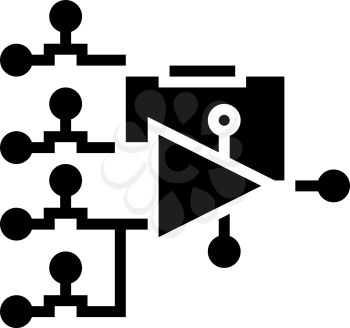 hardware model neural network glyph icon vector. hardware model neural network sign. isolated contour symbol black illustration