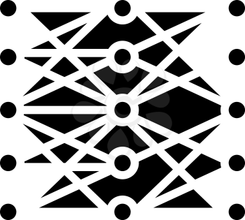 multilayer neural network glyph icon vector. multilayer neural network sign. isolated contour symbol black illustration