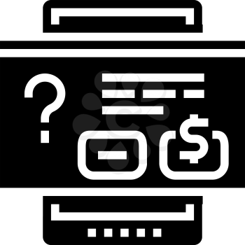 buying window on tablet screen glyph icon vector. buying window on tablet screen sign. isolated contour symbol black illustration