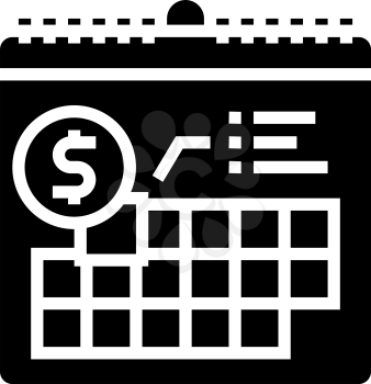 date for payment subscription glyph icon vector. date for payment subscription sign. isolated contour symbol black illustration