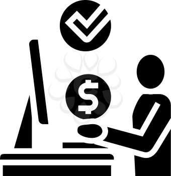 internet buying or subscription glyph icon vector. internet buying or subscription sign. isolated contour symbol black illustration