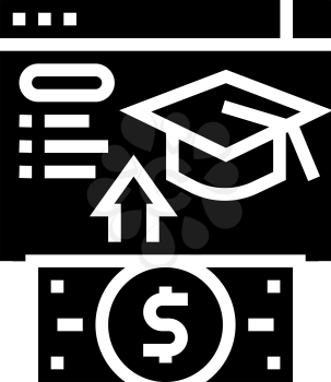 internet education payment glyph icon vector. internet education payment sign. isolated contour symbol black illustration