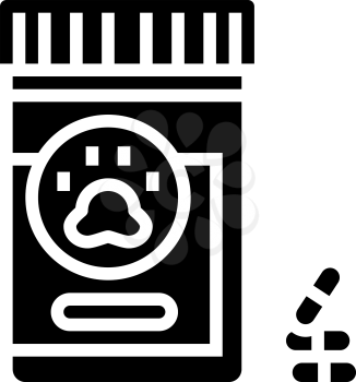 sedative medications for pets glyph icon vector. sedative medications for pets sign. isolated contour symbol black illustration