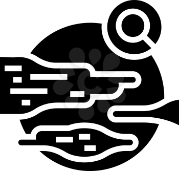 researching new planet glyph icon vector. researching new planet sign. isolated contour symbol black illustration