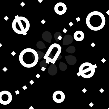 cosmic way between planets glyph icon vector. cosmic way between planets sign. isolated contour symbol black illustration