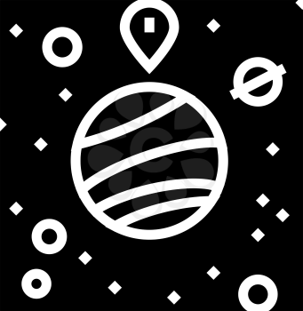 gps location point on planet glyph icon vector. gps location point on planet sign. isolated contour symbol black illustration
