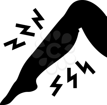 leg pain glyph icon vector. leg pain sign. isolated contour symbol black illustration