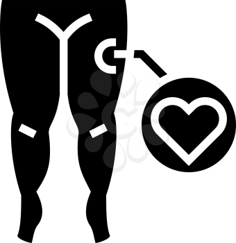 heart edema glyph icon vector. heart edema sign. isolated contour symbol black illustration