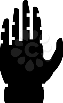arm edema glyph icon vector. arm edema sign. isolated contour symbol black illustration