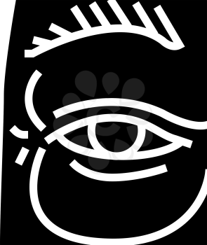 eye bag edema glyph icon vector. eye bag edema sign. isolated contour symbol black illustration