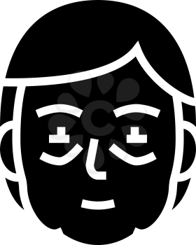 face edema health problem glyph icon vector. face edema health problem sign. isolated contour symbol black illustration