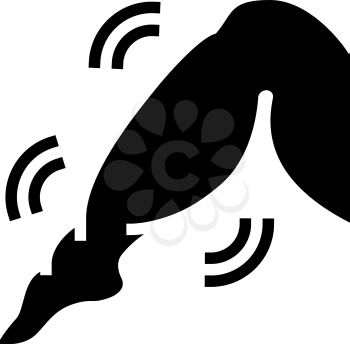 calf muscle edema glyph icon vector. calf muscle edema sign. isolated contour symbol black illustration