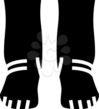 feet edema health disease glyph icon vector. feet edema health disease sign. isolated contour symbol black illustration