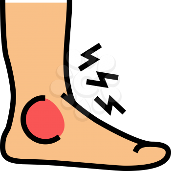 foot gout pain symptom color icon vector. foot gout pain symptom sign. isolated symbol illustration