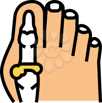 foot big toe bone gout color icon vector. foot big toe bone gout sign. isolated symbol illustration