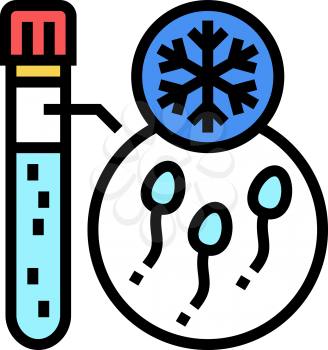 freezing sperm color icon vector. freezing sperm sign. isolated symbol illustration