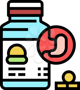 treatment digestion system color icon vector. treatment digestion system sign. isolated symbol illustration
