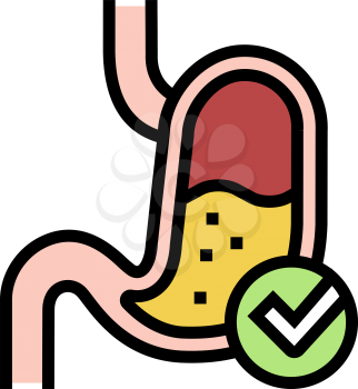 normal workin digestion system color icon vector. normal workin digestion system sign. isolated symbol illustration