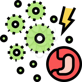 infection digestion system color icon vector. infection digestion system sign. isolated symbol illustration