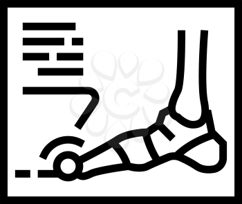 x-ray radiograph of foot gout diesase line icon vector. x-ray radiograph of foot gout diesase sign. isolated contour symbol black illustration
