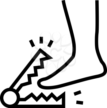 severe pain when walking line icon vector. severe pain when walking sign. isolated contour symbol black illustration