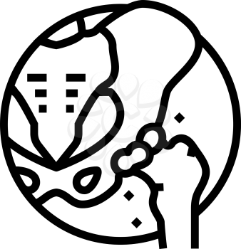 articular cartilage gout line icon vector. articular cartilage gout sign. isolated contour symbol black illustration