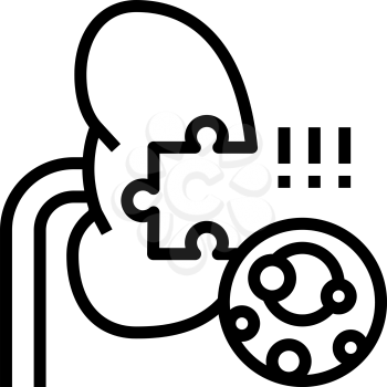 kidney stones gout symptom line icon vector. kidney stones gout symptom sign. isolated contour symbol black illustration