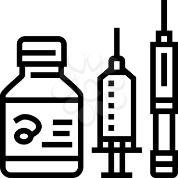 medicaments and preparations line icon vector. medicaments and preparations sign. isolated contour symbol black illustration