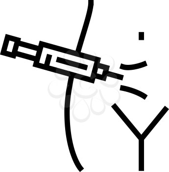 ovarian stimulation line icon vector. ovarian stimulation sign. isolated contour symbol black illustration