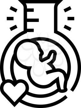 in vitro fertilization line icon vector. in vitro fertilization sign. isolated contour symbol black illustration