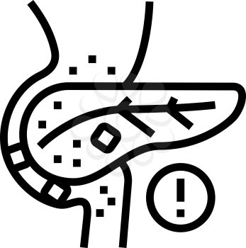 stones in pancreas line icon vector. stones in pancreas sign. isolated contour symbol black illustration