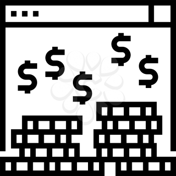 earning money in internet line icon vector. earning money in internet sign. isolated contour symbol black illustration