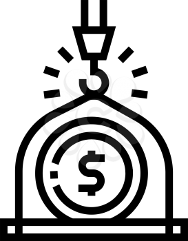 weight of money wealth line icon vector. weight of money wealth sign. isolated contour symbol black illustration