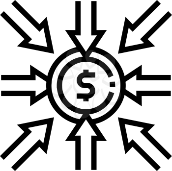 income money line icon vector. income money sign. isolated contour symbol black illustration