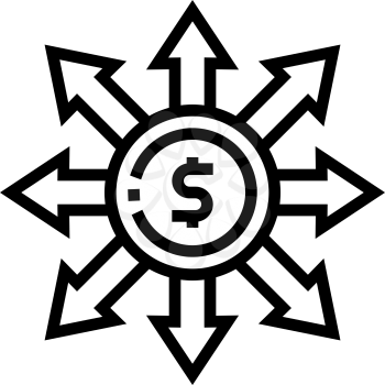 consumption money line icon vector. consumption money sign. isolated contour symbol black illustration