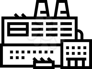 factory industrial building line icon vector. factory industrial building sign. isolated contour symbol black illustration