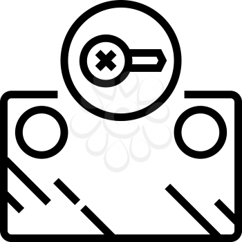 screw instalation mirror line icon vector. screw instalation mirror sign. isolated contour symbol black illustration