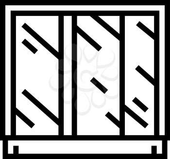 wardrobe mirror line icon vector. wardrobe mirror sign. isolated contour symbol black illustration