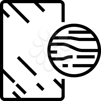 graphite mirror line icon vector. graphite mirror sign. isolated contour symbol black illustration